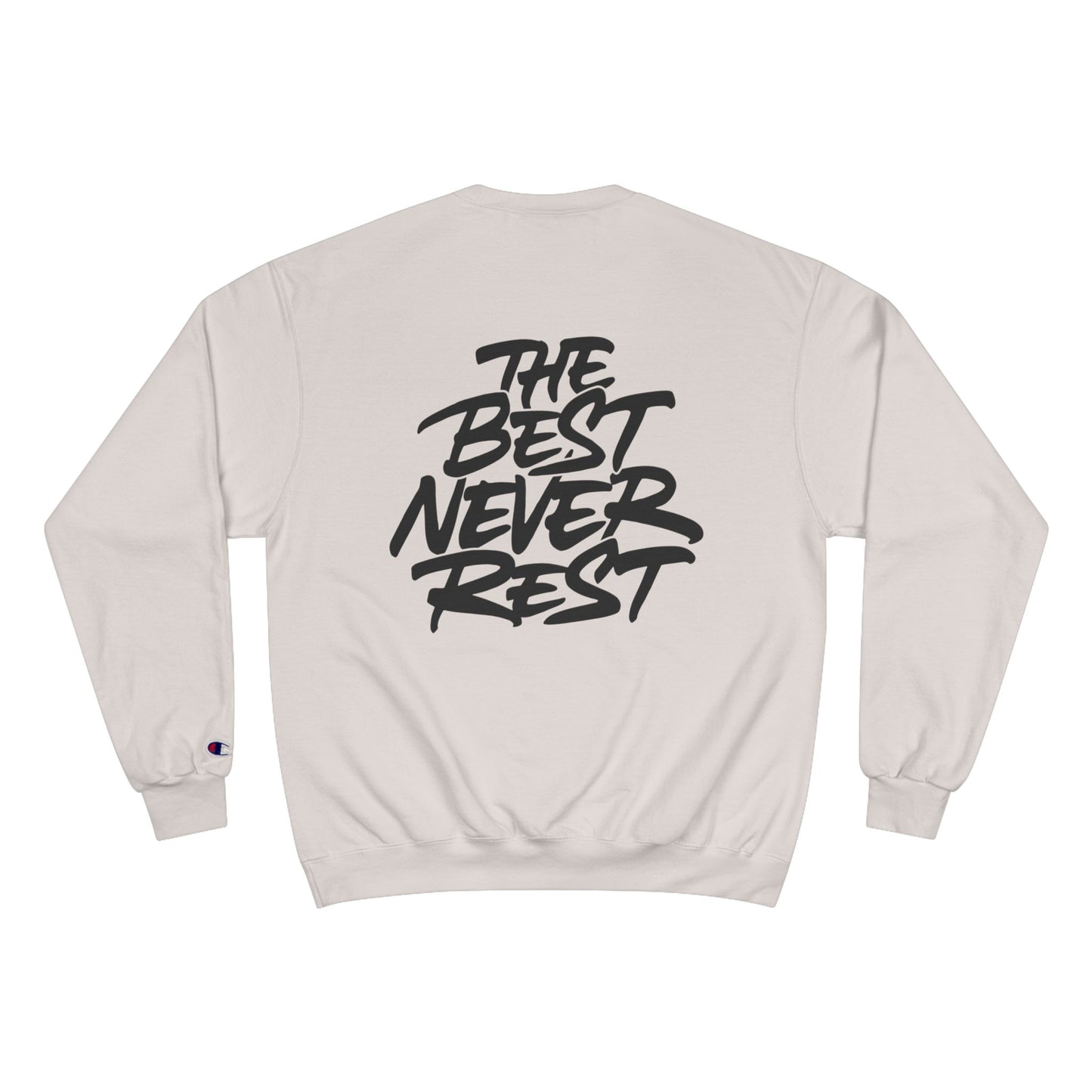 Champion Sweatshirt with Bold Artwork, Casual Streetwear, Graphic Crewneck, Hip Hop Fashion, Unisex Sweatshirt